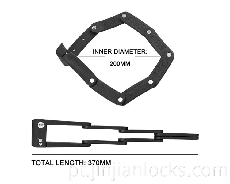 Estrutura Jinjiana Anti -Roubo dobrável Faixa de bicicleta compacta de bicicleta vestível com o conjunto de teclas